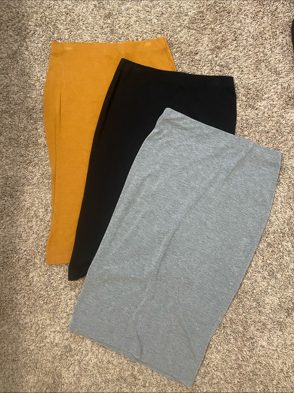 🎃 Forever 21 Women's Pencil Skirt Set — Mustard, Black & Gray